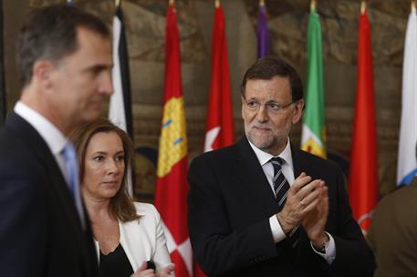18/06/2014. Rajoy refrenda la ley orgánica de abdicación. El presidente del Gobierno, Mariano Rajoy, durante el acto solemne de sanción y pr...