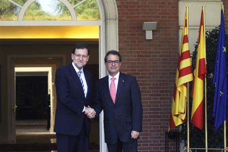 30/07/2014. Rajoy recibe al presidente de la Generalitat catalana. El presidente del Gobierno, Mariano Rajoy, recibe en La Moncloa al presid...