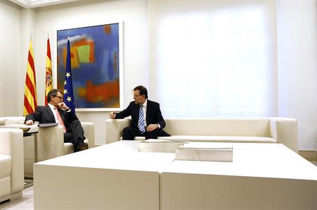 30/07/2014. Rajoy recibe al presidente de la Generalitat catalana. El presidente del Gobierno, Mariano Rajoy, se reúne con el presidente de ...