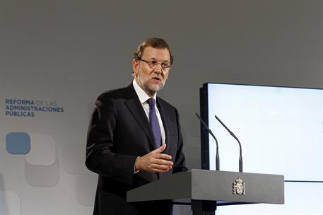 18/09/2014. Presentación del informe CORA. El presidente del Gobierno, Mariano Rajoy, interviene en la presentación del informe anual de la ...