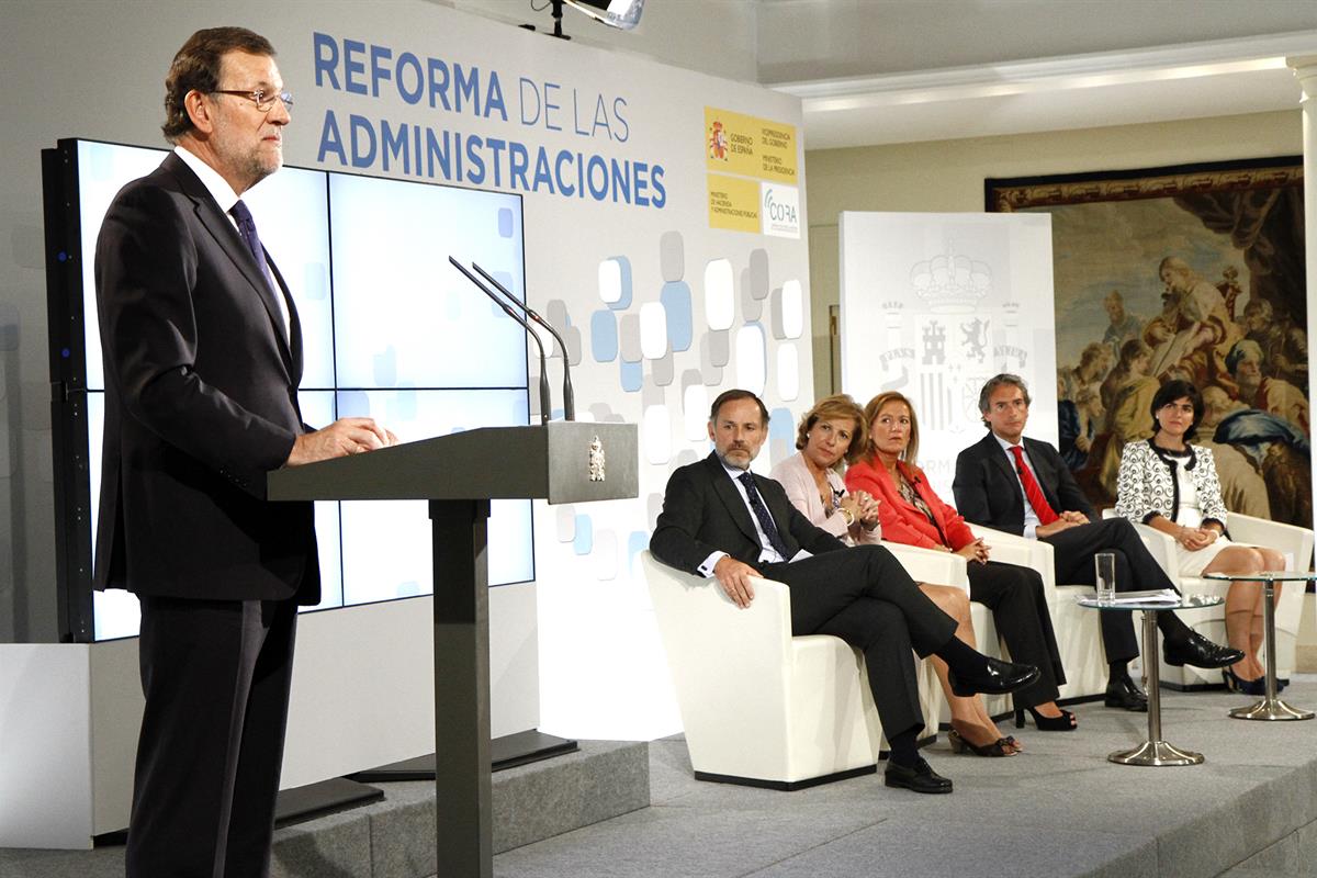 18/09/2014. Presentación del informe CORA. El presidente del Gobierno, Mariano Rajoy, interviene en la presentación del informe anual de la ...