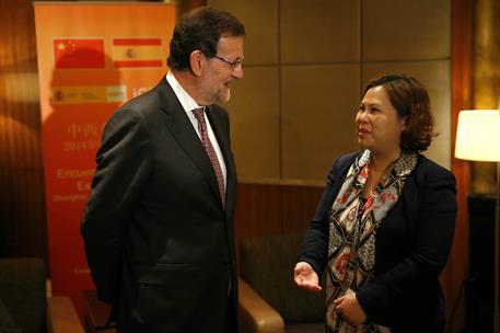 25/09/2014. Rajoy en el encuentro empresarial España-China. El presidente del Gobierno, Mariano Rajoy, junto a la General Manager de inversi...