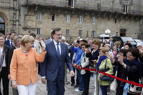 25/08/2014. Rajoy y Merkel visitan la Catedral de Santiago de Compostela. El presidente del Gobierno, Mariano Rajoy, visita la Catedral de S...