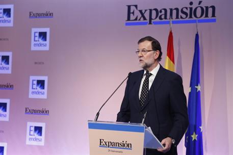 2/07/2015. Rajoy asiste al XXIX aniversario del diario 'Expansión'. Intervención del presidente del Gobierno, Mariano Rajoy, durante el almu...