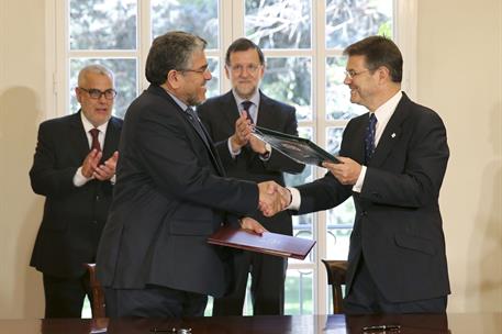 5/06/2015. XI Reunión de Alto Nivel Hispano-Marroquí. El ministro español de Justicia, Rafael Catalá, y el ministro marroquí de Justicia y L...