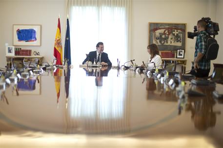 14/09/2015. Mariano Rajoy, en "El programa de Ana Rosa" de Telecinco. El presidente del Gobierno y Ana Rosa Quintana continúan la entrevista...