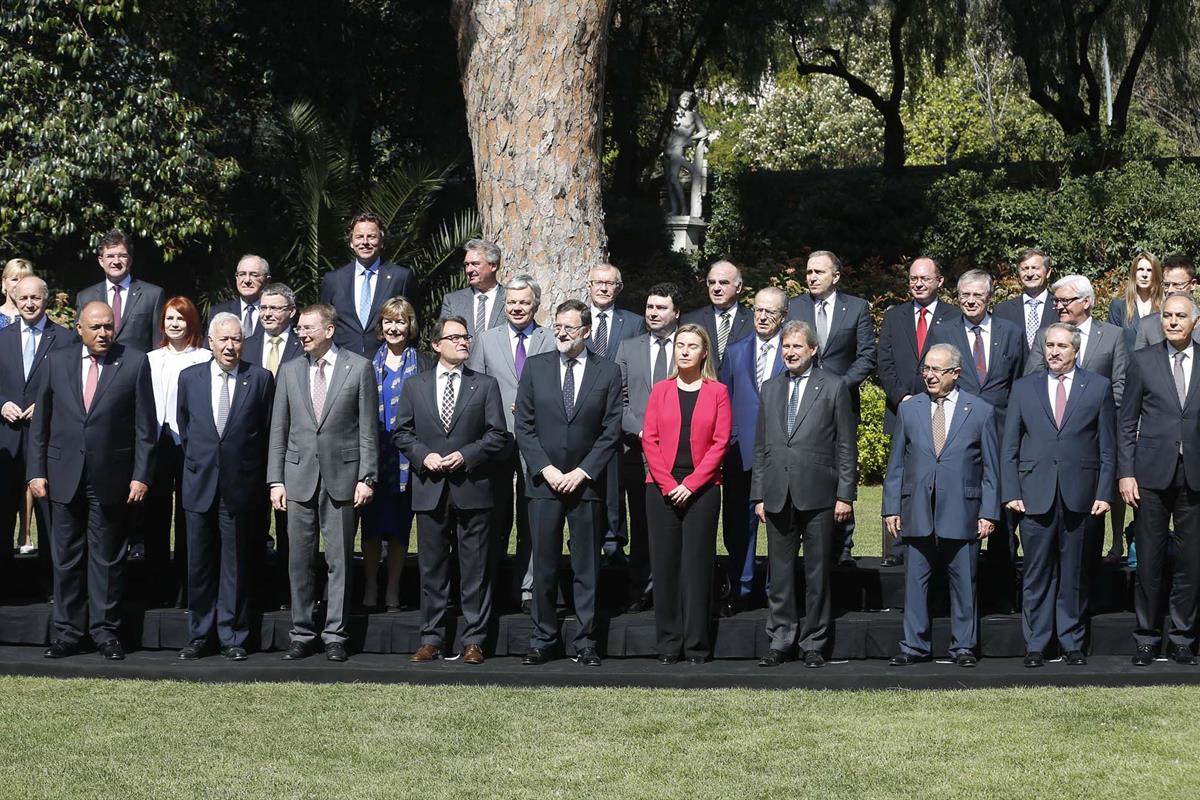 13/04/2015. Rajoy inaugura la Cumbre ministerial UE/Vecindad Sur. El presidente del Gobierno, Mariano Rajoy, junto al presidente de la Gener...
