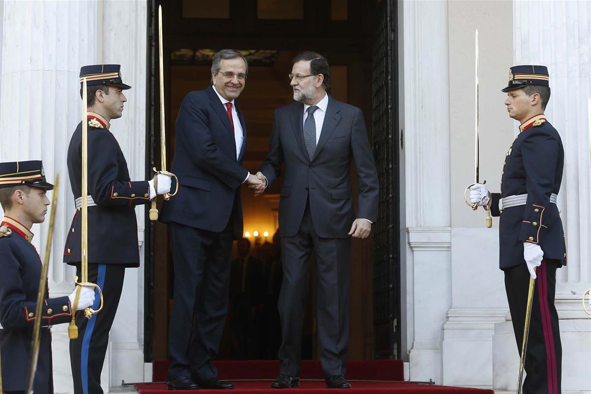 14/01/2015. Viaje de Rajoy a Grecia. El presidente del Gobierno, Mariano Rajoy, a su llegada a la Oficina del primer ministro de la Repúblic...