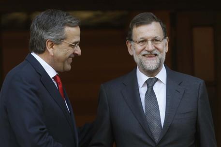 14/01/2015. Viaje de Rajoy a Grecia. El presidente del Gobierno, Mariano Rajoy, a su llegada a la Oficina del primer ministro de la Repúblic...