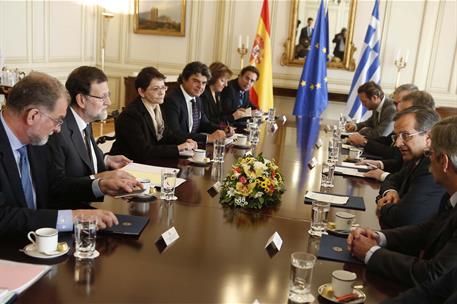 14/01/2015. Viaje de Rajoy a Grecia. Reunión de trabajo del presidente del Gobierno, Mariano Rajoy, con el primer ministro de la República H...