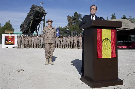 15/11/2015. Rajoy con el contingente español en Adana (Turquía). El presidente del Gobierno, Mariano Rajoy, se dirige a los miembros del con...