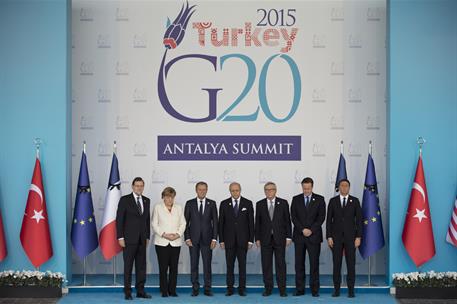 16/11/2015. Rajoy en la Cumbre del G-20 en Turquía. Segunda jornada. El presidente del Gobierno, Mariano Rajoy, junto a otros líderes políti...