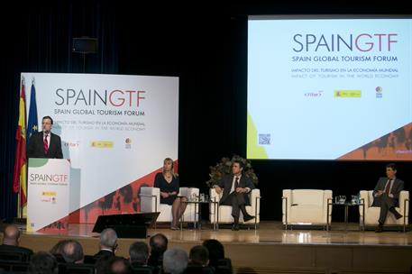 27/01/2015. Rajoy interviene en el Spain Global Tourism Forum. El presidente del Gobierno, Mariano Rajoy, durante su intervención en el foro...