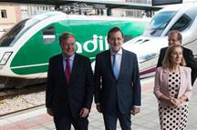 El presidente Rajoy, en un momento de la inauguración del AVE Valladolid-Palencia-León (Foto: Pool Moncloa)