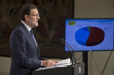 31/07/2015. Balance del curso político. El presidente del Gobierno, Mariano Rajoy, comparece tras la reunión del último Consejo de Ministros...