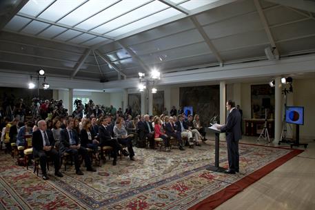 31/07/2015. Balance del curso político. El presidente del Gobierno, Mariano Rajoy, comparece tras la reunión del último Consejo de Ministros...