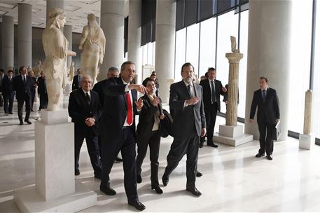 14/01/2015. Rajoy visita el Museo de la Acrópolis. El presidente del Gobierno, Mariano Rajoy, junto al primer ministro de la República Helén...