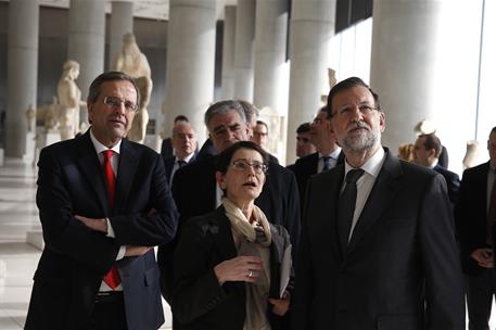 14/01/2015. Rajoy visita el Museo de la Acrópolis. El presidente del Gobierno, Mariano Rajoy, junto al primer ministro de la República Helén...