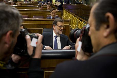 6/04/2016. Rajoy informa sobre el Consejo Europeo. El presidente del Gobierno en funciones, Mariano Rajoy, antes de comparecer en el Congres...