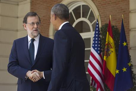 10/07/2016. Rajoy recibe a Obama en La Moncloa. El presidente del Gobierno en funciones, Mariano Rajoy, recibe en La Moncloa al presidente d...