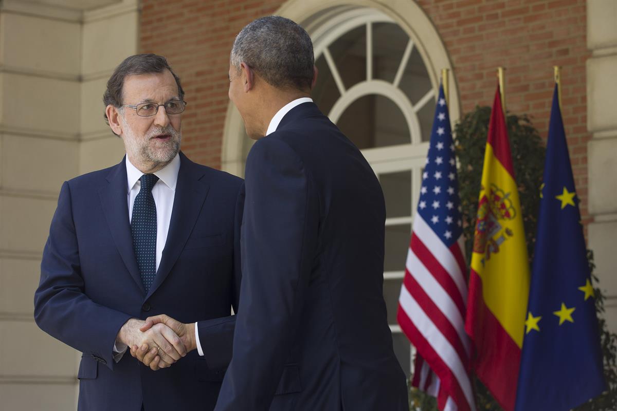 10/07/2016. Rajoy recibe a Obama en La Moncloa. El presidente del Gobierno en funciones, Mariano Rajoy, recibe en La Moncloa al presidente d...