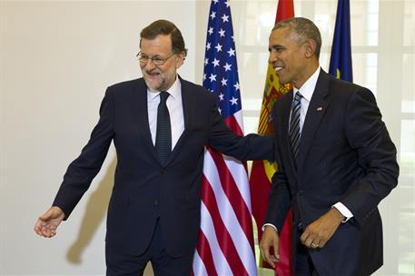 10/07/2016. Rajoy recibe a Obama en La Moncloa. El presidente del Gobierno en funciones, Mariano Rajoy, durante su reunión con el presidente...