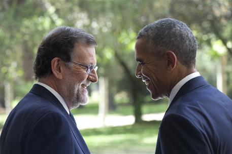 10/07/2016. Rajoy recibe a Obama en La Moncloa. El presidente del Gobierno en funciones, Mariano Rajoy, y el presidente de los Estados Unido...