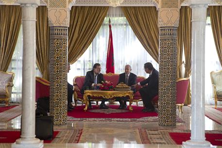 15/11/2016. Viaje de Mariano Rajoy a Marrakech. El presidente del Gobierno Mariano Rajoy durante su encuentro con el ministro marroquí de Ed...