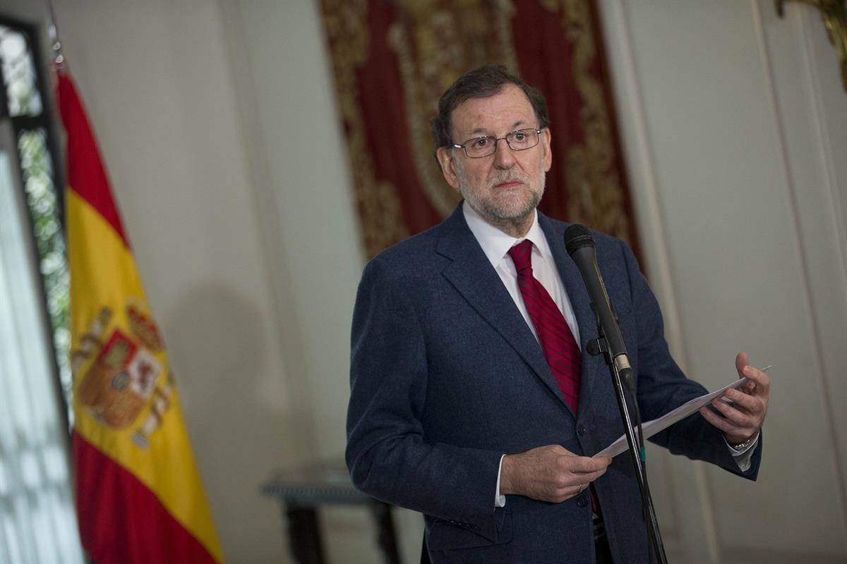 19/12/2016. Viaje de Mariano Rajoy a los Estados Unidos. El presidente del Gobierno, Mariano Rajoy, comparece ante los mediios de comunicaci...