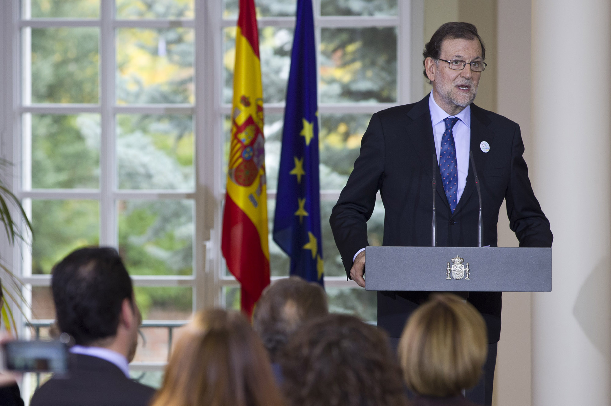 Rajoy durante su intervención en La Moncloa