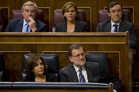 26/10/2016. Mariano Rajoy asiste al debate de investidura. Primera jornada. El presidente del Gobierno en funciones y candidato a la reelecc...