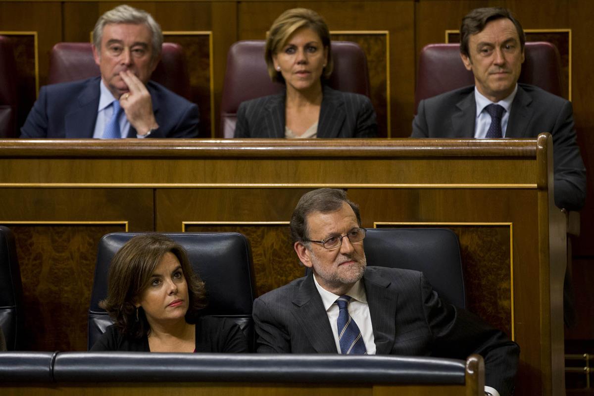 26/10/2016. Mariano Rajoy asiste al debate de investidura. Primera jornada. El presidente del Gobierno en funciones y candidato a la reelecc...