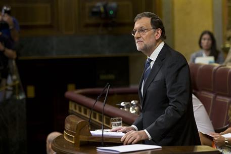 26/10/2016. Mariano Rajoy asiste al debate de investidura. Primera jornada. El presidente del Gobierno en funciones y candidato a la reelecc...