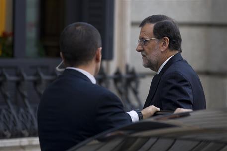 27/10/2016. Mariano Rajoy asiste al debate de investidura. Segunda jornada. El presidente del Gobierno en funciones y candidato a la reelecc...