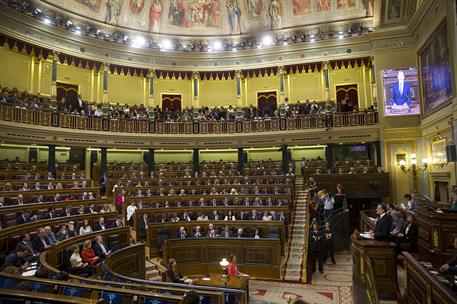 29/10/2016. Debate de investidura. Segunda sesión. El presidente del Gobierno en funciones y candidato a la reelección, Mariano Rajoy, duran...