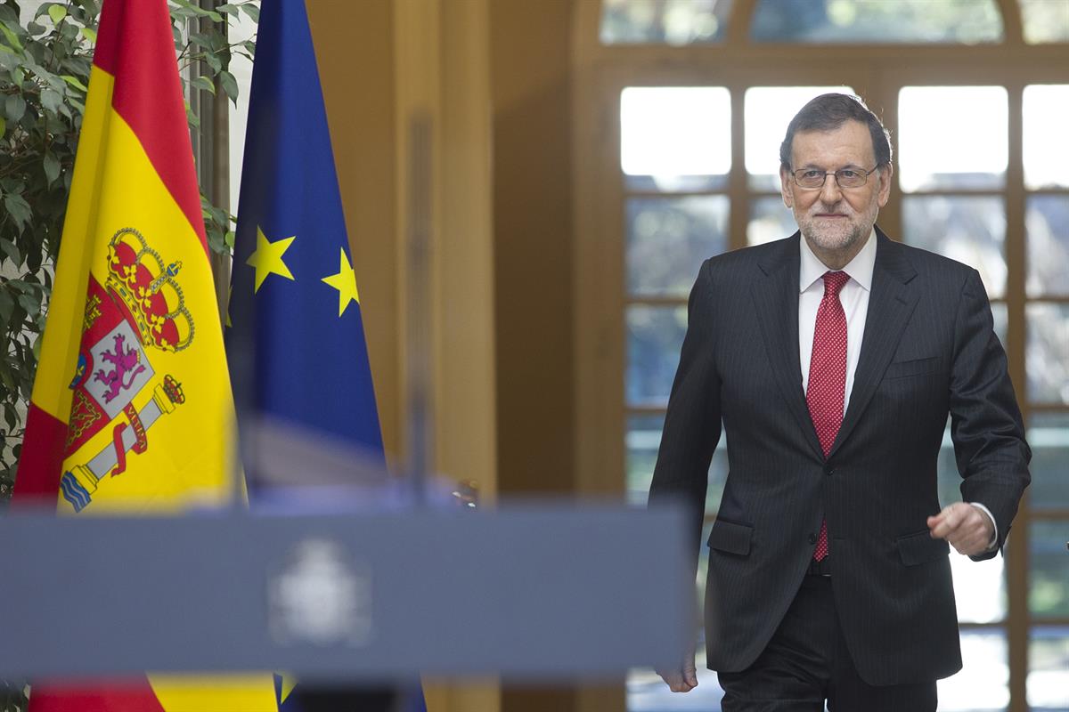 30/12/2016. Rueda de prensa del presidente Rajoy. Rueda de prensa de Mariano Rajoy en La Moncloa para ofrecer el balance del ejercicio 2016.