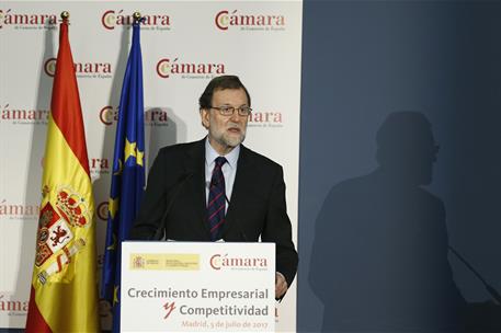 5/07/2017. Rajoy inaugura la Jornada "Crecimiento Empresarial y Competitividad". El presidente del Gobierno, Mariano Rajoy, durante su inter...
