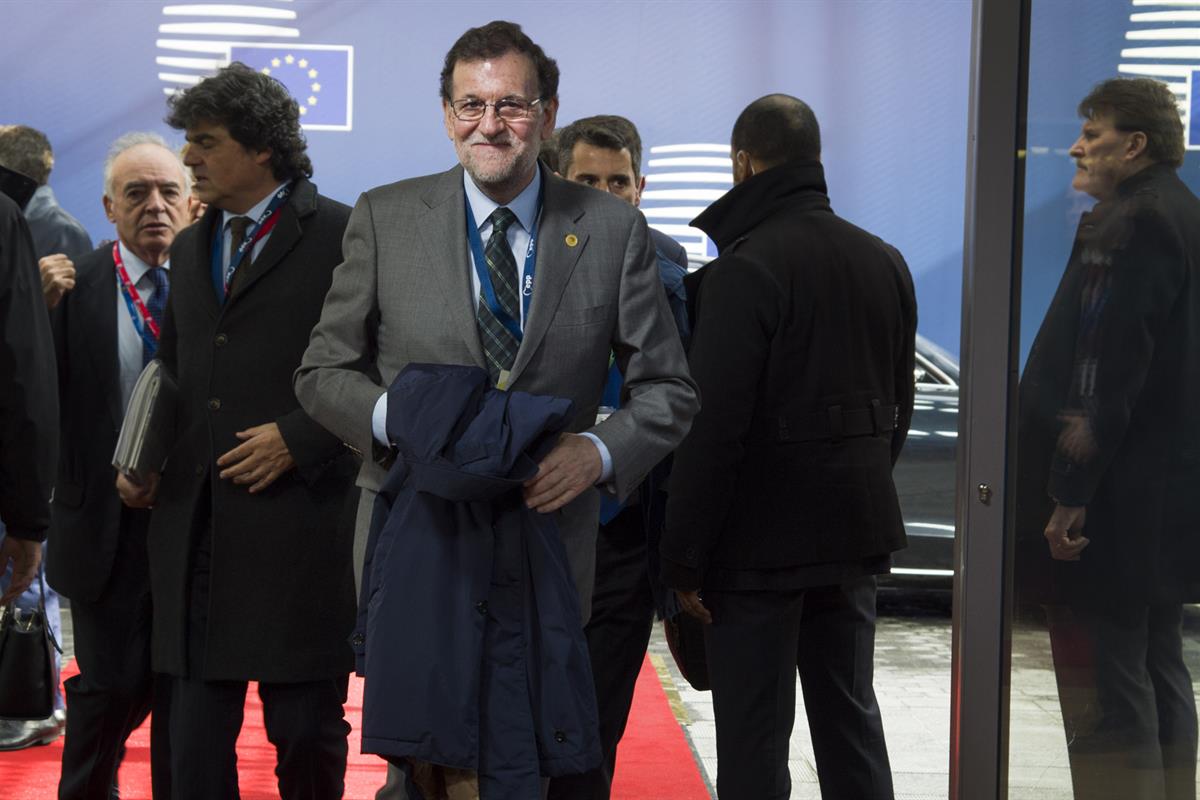 9/03/2017. Mariano Rajoy asiste al Consejo Europeo. El presidente del Gobierno, Mariano Rajoy, en su entrada a la sede Consejo Europeo que s...