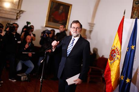 9/11/2017. Rajoy asiste a la investidura de Juncker como doctor honoris causa. El presidente del Gobierno, Mariano Rajoy, asiste a la ceremo...