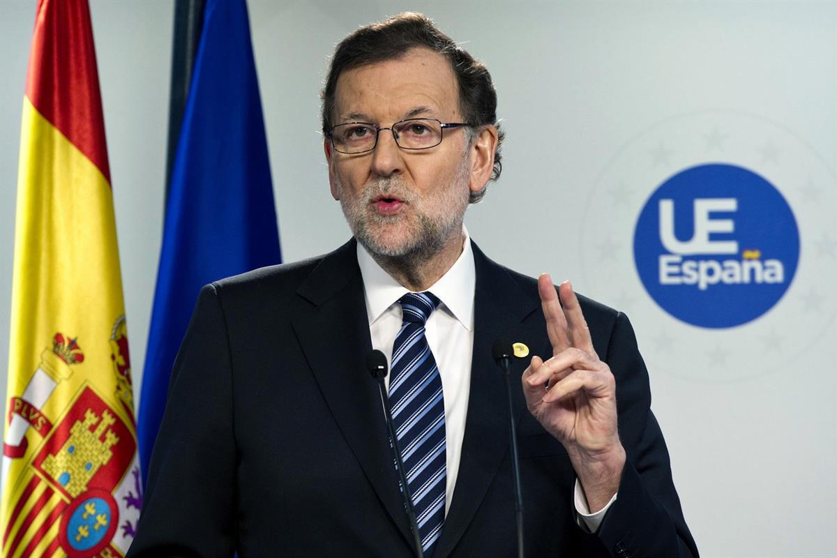 10/03/2017. Rajoy asiste al Consejo Europeo (segunda jornada). El presidente del Gobierno, Mariano Rajoy, durante la rueda de prensa posteri...