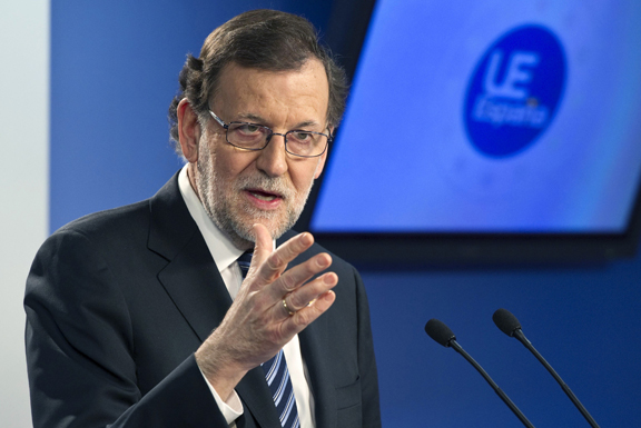 10/03/2017. Rajoy asiste al Consejo Europeo (segunda jornada). El presidente del Gobierno, Mariano Rajoy, durante la rueda de prensa posteri...