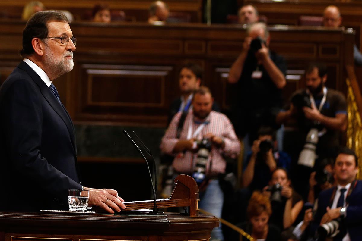 11/10/2017. Rajoy comparece en el Congreso de los Diputados. El presidente del Gobierno, Mariano Rajoy, comparece en el Congreso de los Dipu...