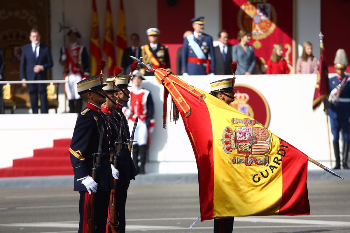 12/10/2017. Día de la Fiesta Nacional. El Rey, el presidente del Gobierno y los representantes de las altas instituciones del Estado durante...