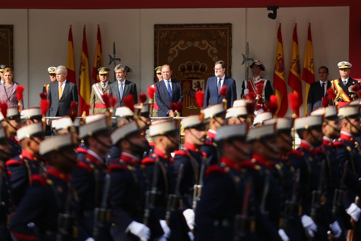 12/10/2017. Día de la Fiesta Nacional. El presidente del Gobierno, Mariano Rajoy, y los representantes de las altas instituciones del Estado...