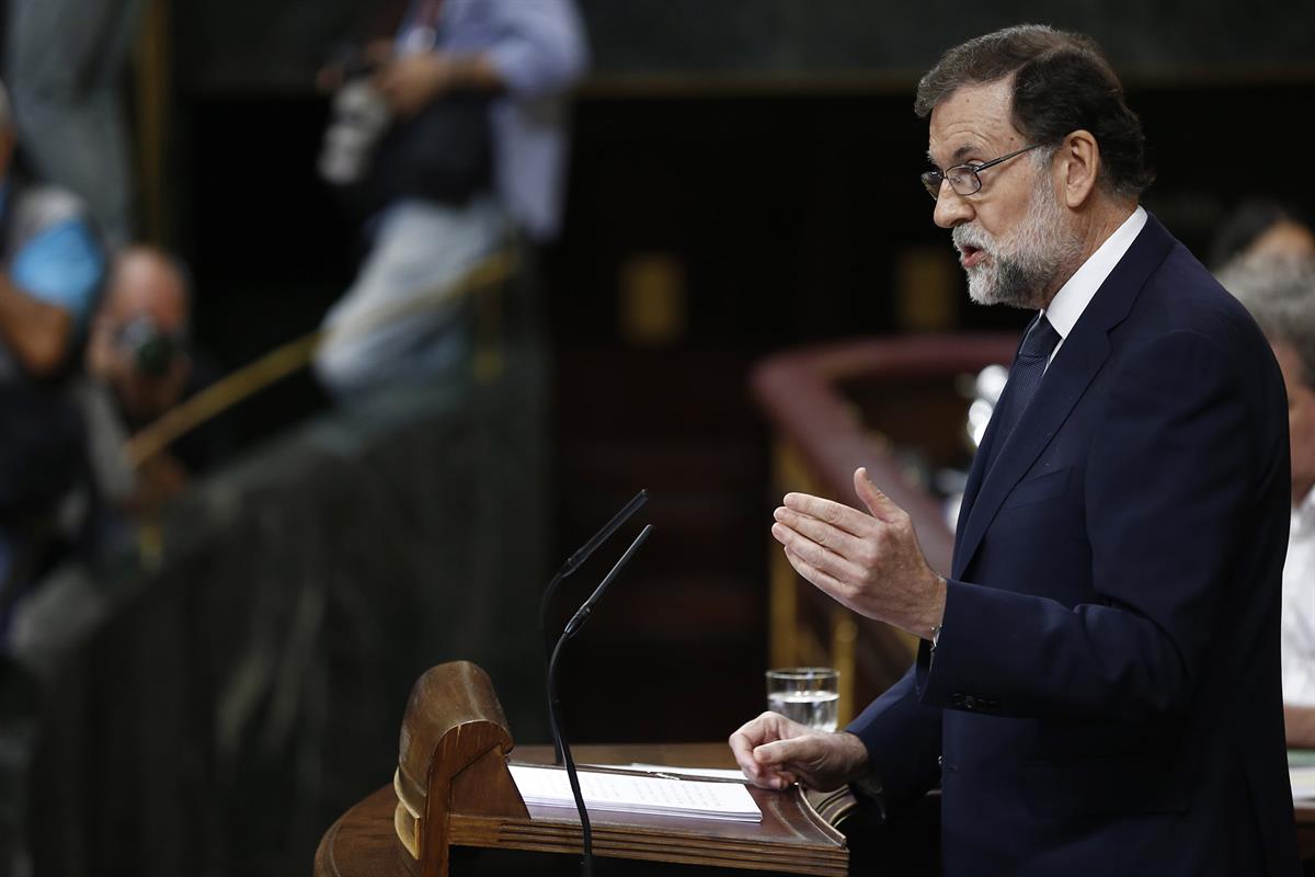 13/06/2017. Rajoy asiste en el Congreso al debate de la moción de censura. El presidente del Gobierno, Mariano Rajoy, durante su intervenció...