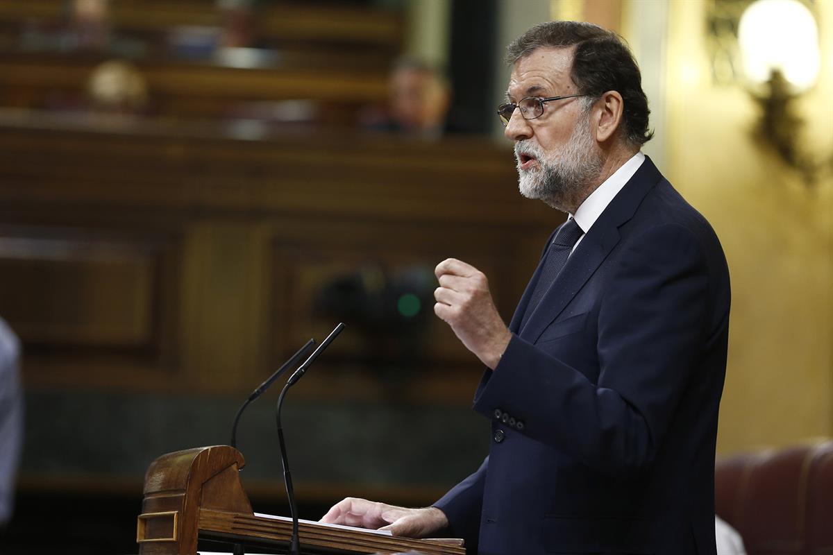 13/06/2017. Rajoy asiste en el Congreso al debate de la moción de censura. El presidente del Gobierno, Mariano Rajoy, durante su intervenció...