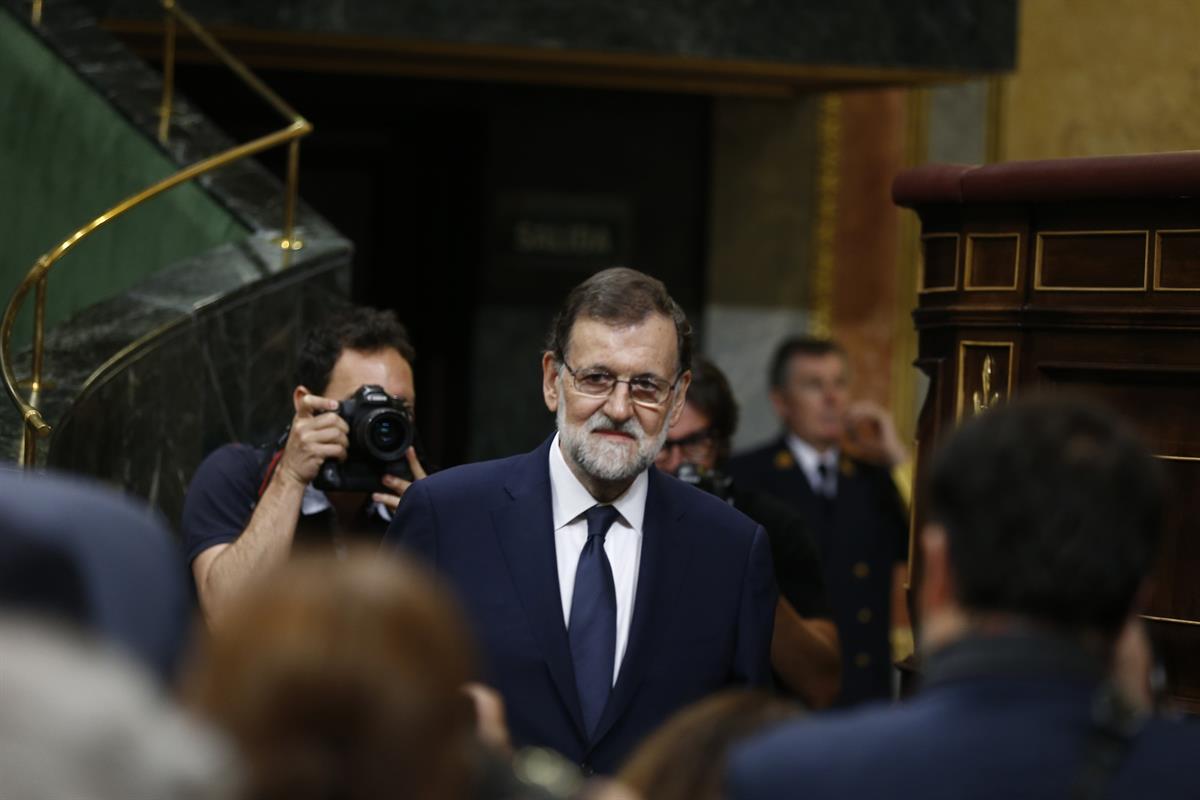 13/06/2017. Rajoy asiste en el Congreso al debate de la moción de censura. El presidente del Gobierno, Mariano Rajoy, a su llegada al Congre...