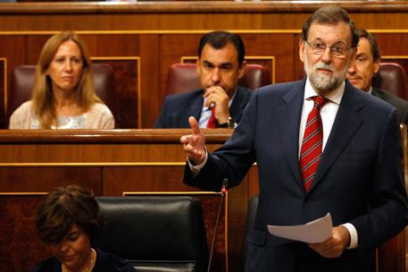 13/09/2017. Rajoy asiste a la sesión de control al Gobierno en el Congreso. El presidente del Gobierno, Mariano Rajoy, durante la sesión de ...