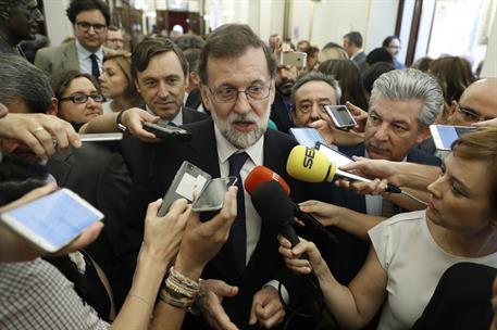14/06/2017. Declaraciones de Mariano Rajoy en el Congreso. El presidente del Gobierno, Mariano Rajoy, realiza unas declaraciones a los medio...