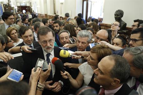 14/06/2017. Declaraciones de Mariano Rajoy en el Congreso. El presidente del Gobierno, Mariano Rajoy, realiza unas declaraciones a los medio...